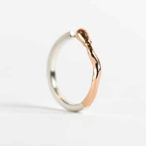 Matchstick Burned Ring PERFECT MATCH. Made of Rose Gold and Silver. Handmade in Latvia
