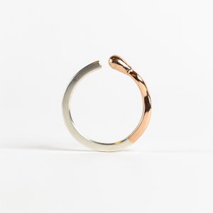 Matchstick Burned Ring PERFECT MATCH. Made of Rose Gold and Silver. Handmade in Latvia image 5