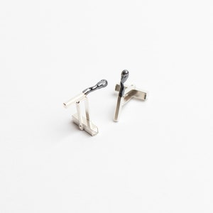 Burned Match Cufflinks PERFECT MATCH. Matches Jewelry Handmade of Sterling Silver. One of a Kind. image 4