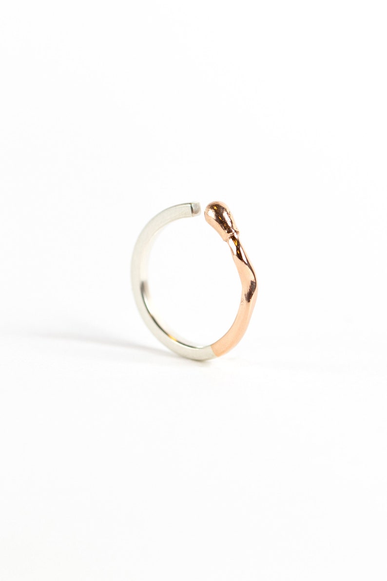 Matchstick Burned Ring PERFECT MATCH. Made of Rose Gold and Silver. Handmade in Latvia image 3
