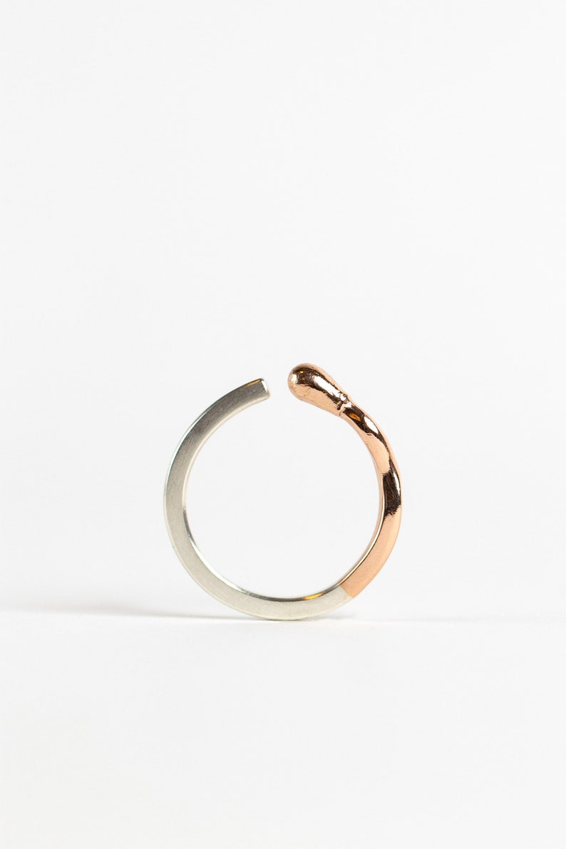 Matchstick Burned Ring PERFECT MATCH. Made of Rose Gold and Silver. Handmade in Latvia image 5