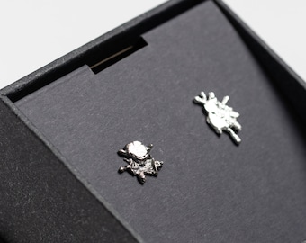 Orecchini a bottone in argento sterling Lucky Bird, regalo di fede lettone