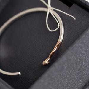 Silver and Gold Matchstick Open Cuff Bracelet. PERFECT MATCH Jewelry Handmade of Recycled precious metals. One of a kind statement jewelry