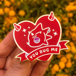 Valentines Day You Bug Me Heart Gaming Pin image 1