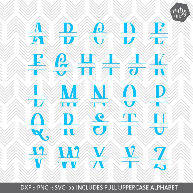 Download SVG Monogram Font Split Files for Silhouette or Cricut | Etsy