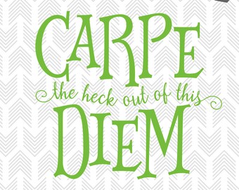 Carpe Diem Quote - Funny SVG - New Years Resolution - Humorous Saying - Typography - Cut files for Silhouette, Cricut, HTV, Vinyl, Clipart