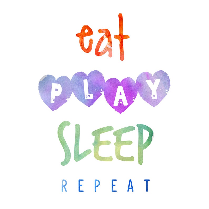 Eat Play Sleep Printable Kids Gift Nursery Wall Art New Etsy España