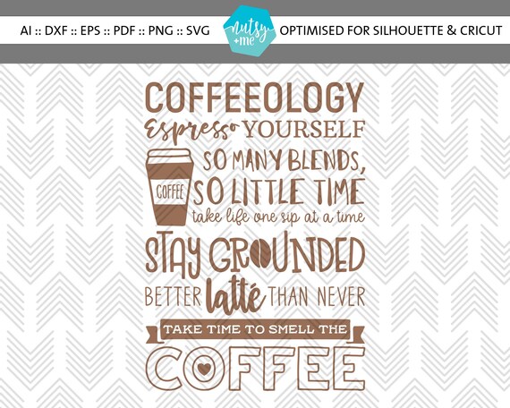 Vector file vinyl cutting svg Coffeeology AI files SVG files Coffee SVG cricut svg digital download Coffee quote pdf file