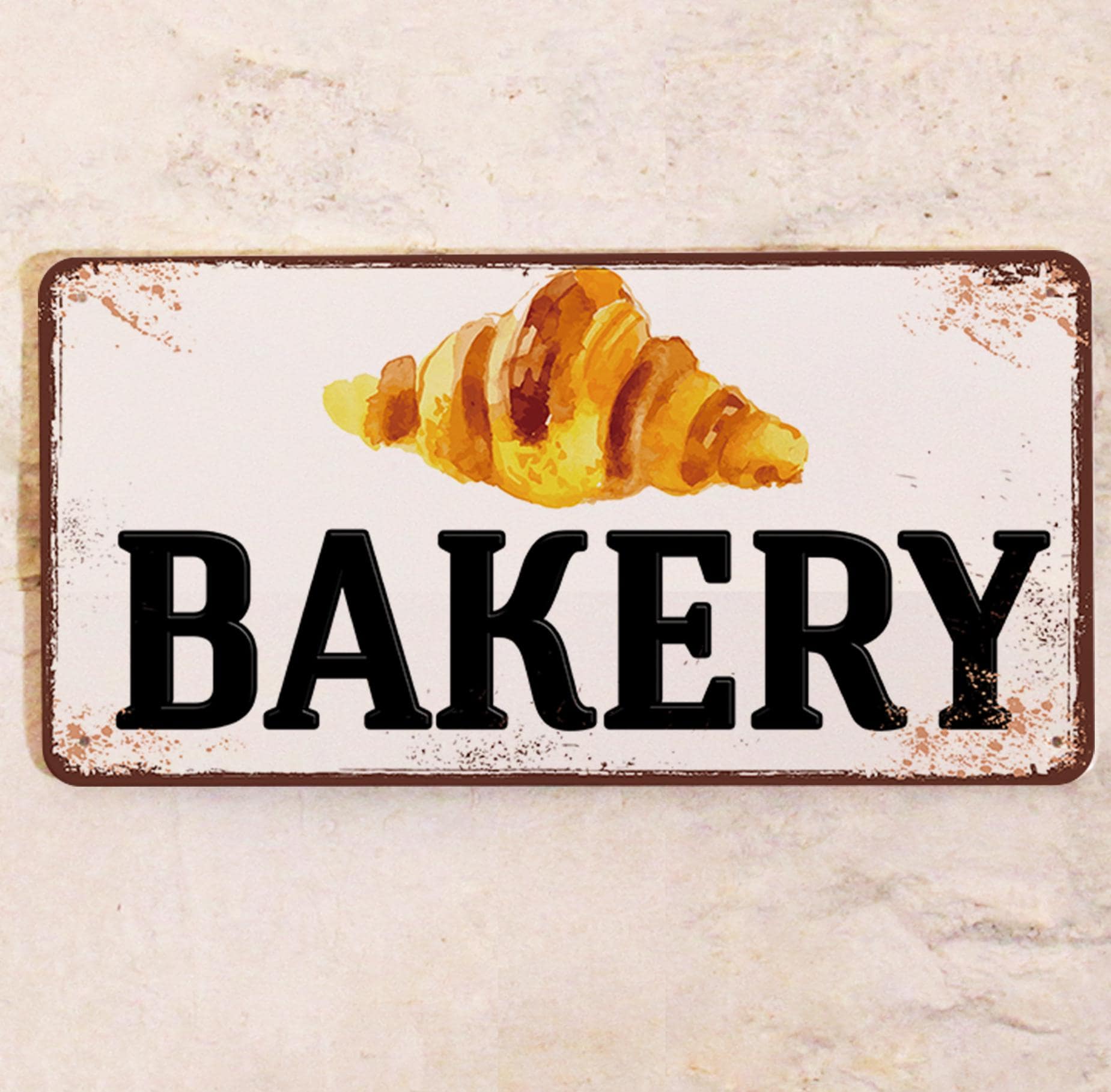 Vintage Bakery Metal Sign: Croissant Cafe Wall Decor (15x30 Cm) - Etsy