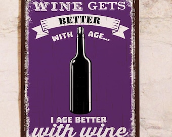 Letrero de Vino y Mariscos para Hogar y Restaurantes – Cartel Metálico Estilo Pizarra, 20x30 cm