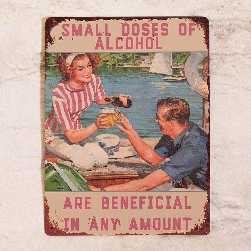 Targa In Metallo Vintage 15x30 Cm - Poster Decorativo Per Bar, Pub E Arredo Stile Industriale