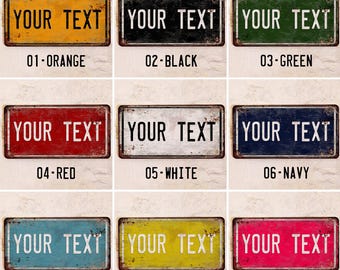 Custom Metal Sign – personalized home decor – 9 Colors, Vintage Rust Look, Indoor Outdoor plaque, Custom Text Gift, 15x30 cm