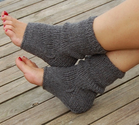 Toeless Socks, Flip Flop Socks, Heel Socks, Spa Socks, Knitted Yoga Socks,  Hand Knit Socks for Pedicure 