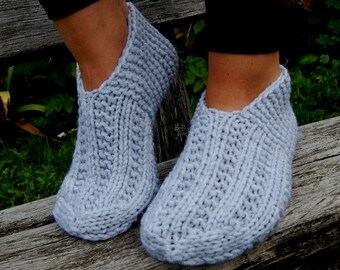 Wool slipper socks, Hand knit wool slipper socks, Knit Indoor Clogs, Wool socks for women