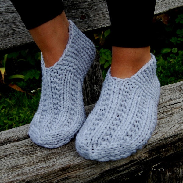 Wool slipper socks, Hand knit wool slipper socks, Knit Indoor Clogs, Wool socks for women