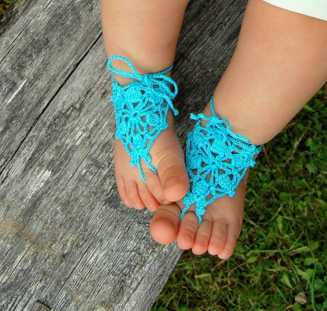 Crochet Baby Barefoot Sandals Anklet Foot Jewelry Childrens Etsy