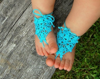 Crochet Baby Barefoot Sandals, Anklet, Foot Jewelry,  Childrens Foot Accessories, Beach Shoes