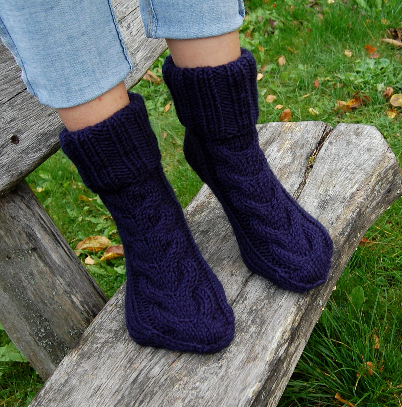 knitted wool slippers