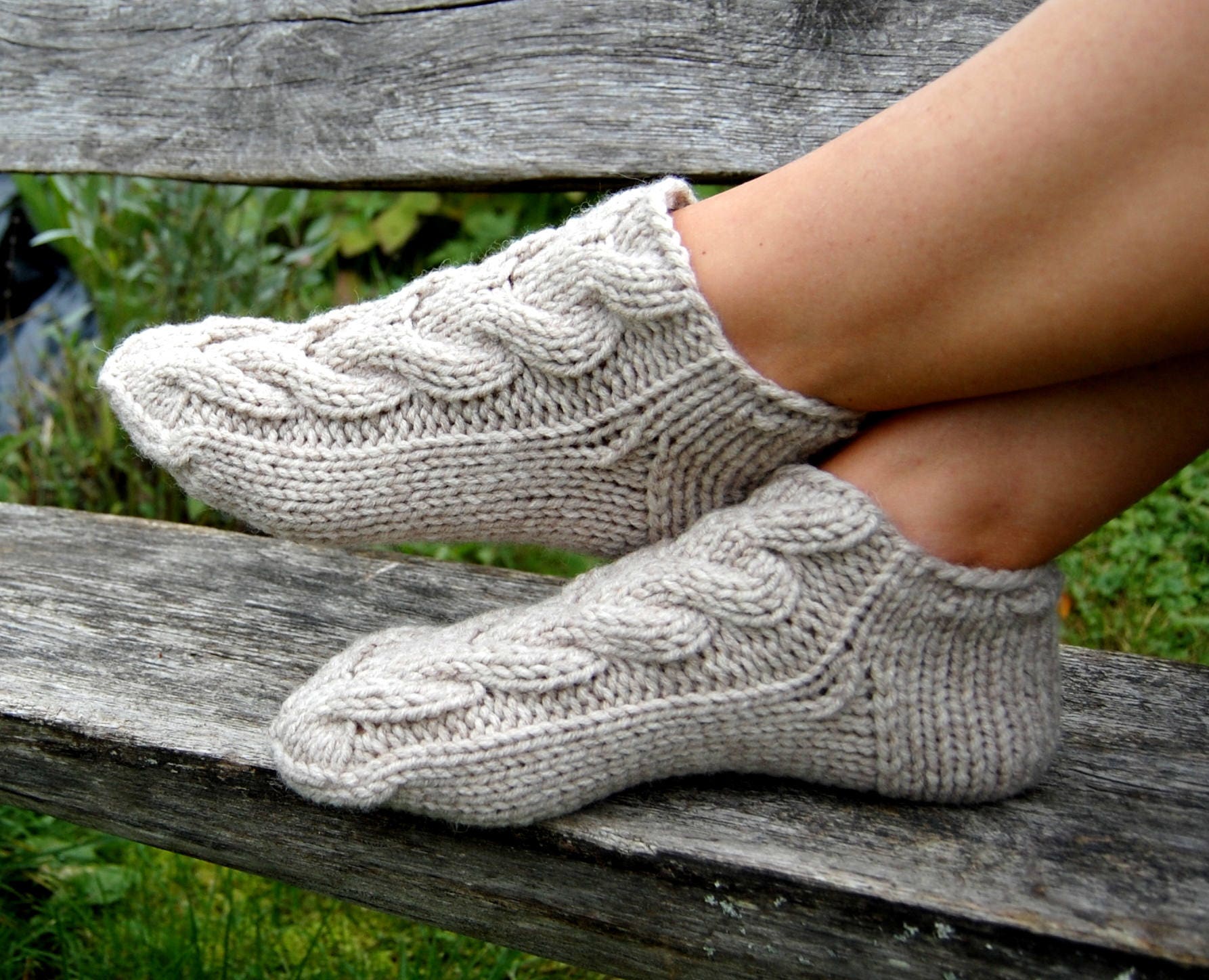 knitted wool slippers