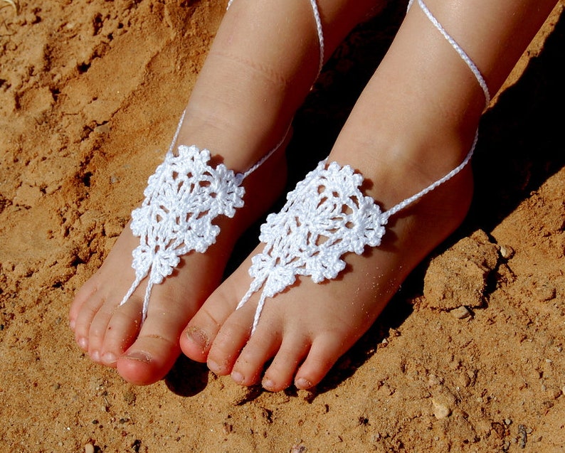 Flower Girls Barefoot Sandals Newborn Baby Infant Toddler Etsy