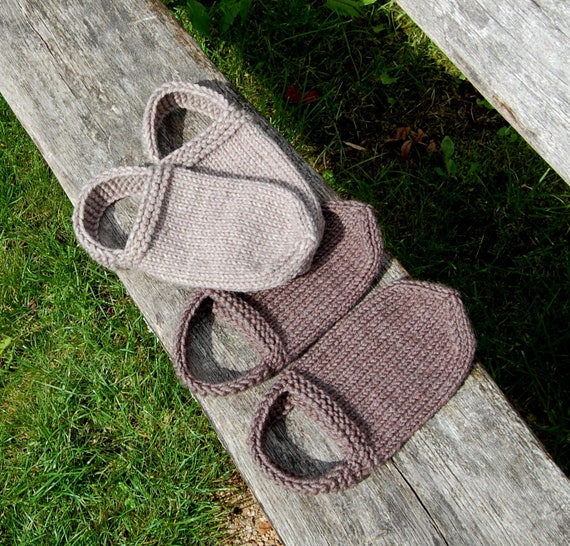 Slipper Socks, Knit Chunky Slipper Socks, Cable Knit Slipper