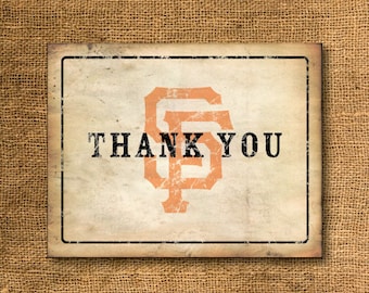 Custom Vintage Baseball Thank You Cards and Envelopes - ANY TEAM - Any Occasion