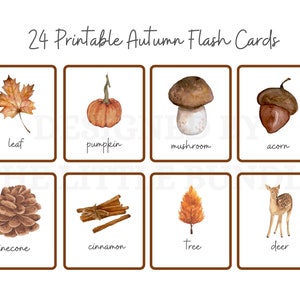 Autumn Flashcards Fall Flashcards Printable Flashcards - Etsy