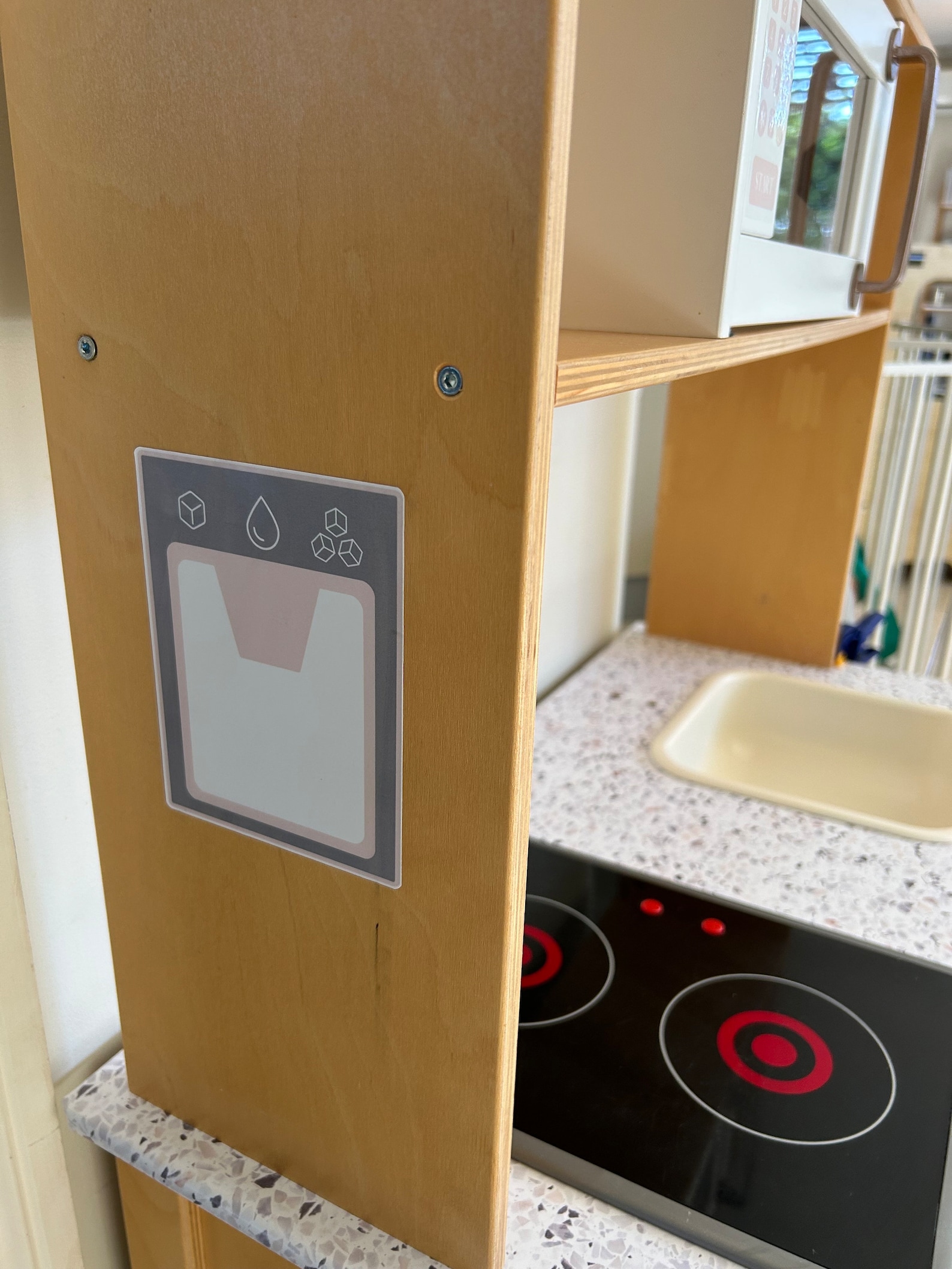 Icemaker Decal for Play Kitchen, Water Dispenser Sticker Play Kitchen