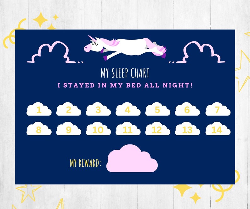 Sleep Reward Chart Printable Sleep Chart Kids Sleep Chart for Girls ...
