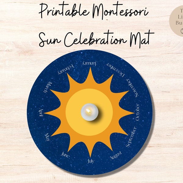 Montessori Sun Celebration Mat Printable Montessori Birthday Mat Montessori Sun Mat Printable Sun Montessori Birthday Celebration Sun Mat