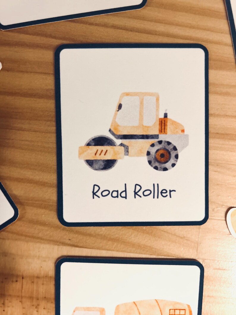 Printable Vehicle Flashcards for Kids Watercolor Trucks Diggers Rescue ...