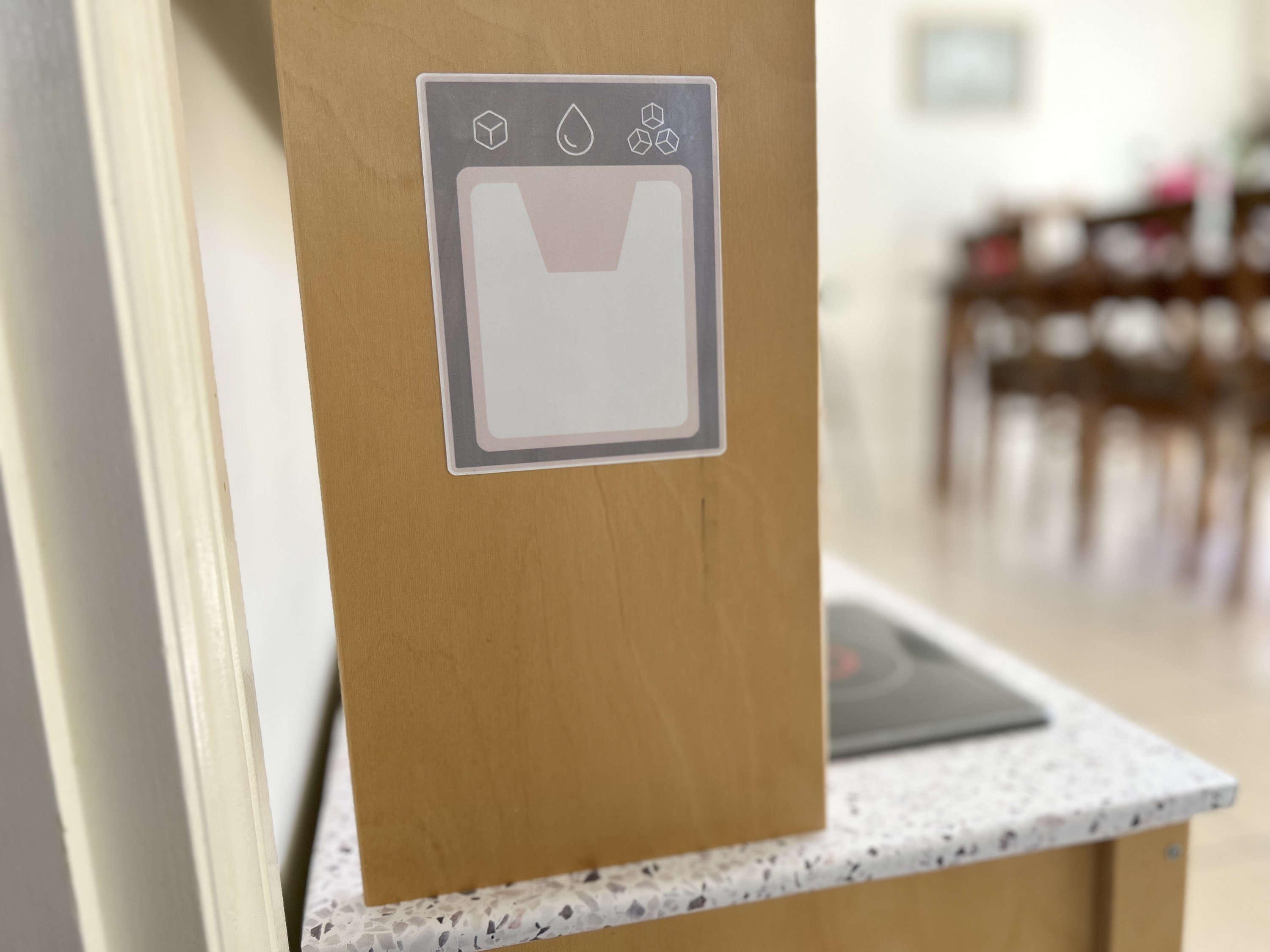 Icemaker Decal for Play Kitchen, Water Dispenser Sticker Play Kitchen