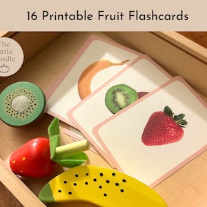 Cartes-éclair de fruits imprimables Cartes-éclair Montessori de fruits Matériel Montessori de fruits Matériel scolaire à domicile imprimable de fruits