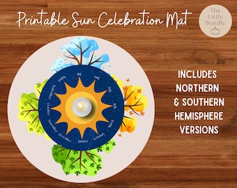 Montessori Sun Celebration Mat Printable Montessori Birthday Mat Montessori Sun Mat Printable Sun Montessori Birthday Celebration Sun Mat