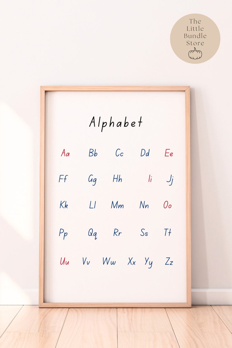 Printable Montessori Alphabet Poster Montessori Letters Etsy
