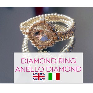 Beaded Diamond Minimal Ring Pattern Tutorial ENG PDF TUTORIAL