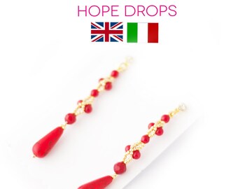 Tutorial de pendientes de coral en red: Patrón de cuentas Hope Drops (Descarga digital)