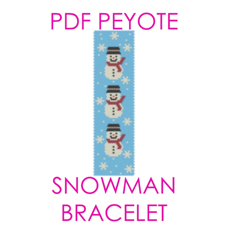 PDF Peyote Snowman Bracelet Pattern Tutorial with Word Chart image 10