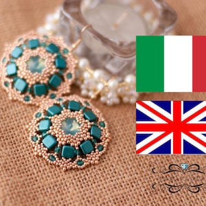 PDF Czech Mates Tiles Beads ECLISSI Earrings Tutorial or Pattern - (ENGLISH or Italian available)