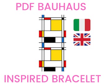 LOOM or SQUARE stitch PDF pattern for Bauhaus inspired bracelet