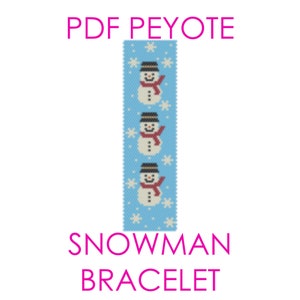PDF Peyote Snowman Bracelet Pattern Tutorial with Word Chart image 7