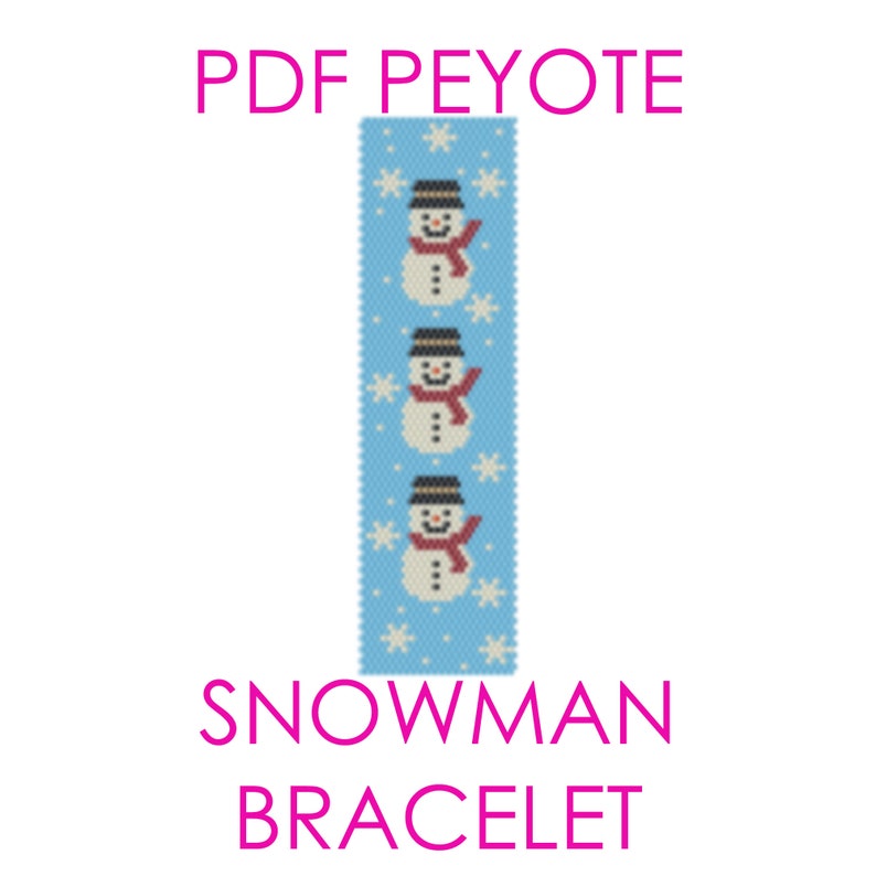 PDF Peyote Snowman Bracelet Pattern Tutorial with Word Chart image 7