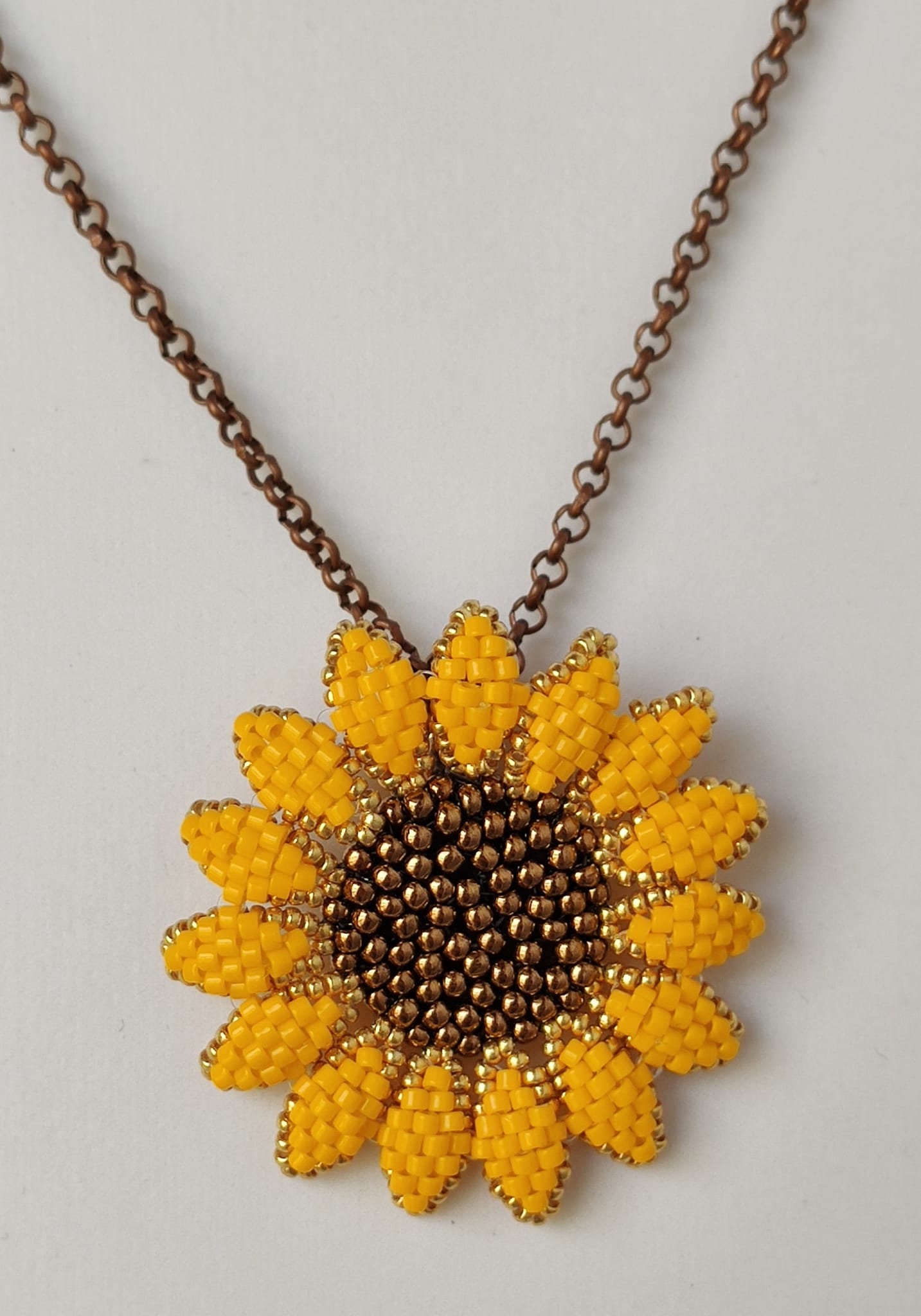Beaded Sunflower pattern Sunflower Pendant PDF Photo Etsy