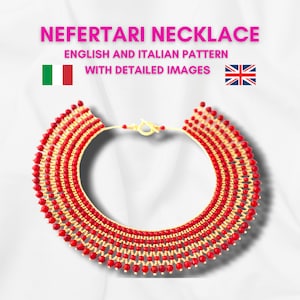 PDF Jewelry Nefertari Netted Beaded Necklace Tutorial ITA or ENG