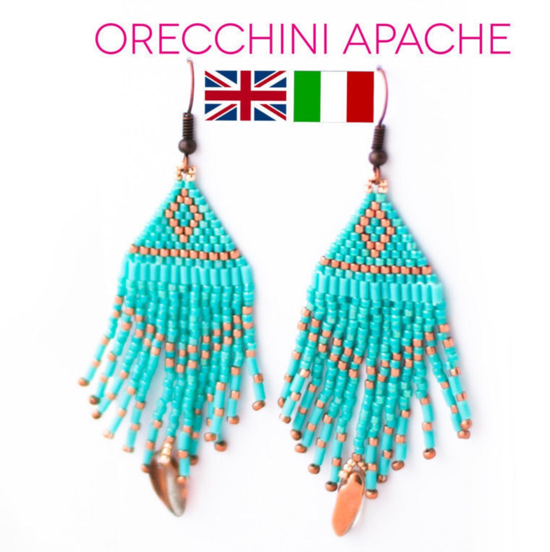 Pattern for Earrings, Reminding Native American Earrings PDF ENG or ITA