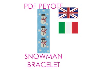 PDF Tutorial sul modello di braccialetto con pupazzo di neve Peyote con grafico a parole