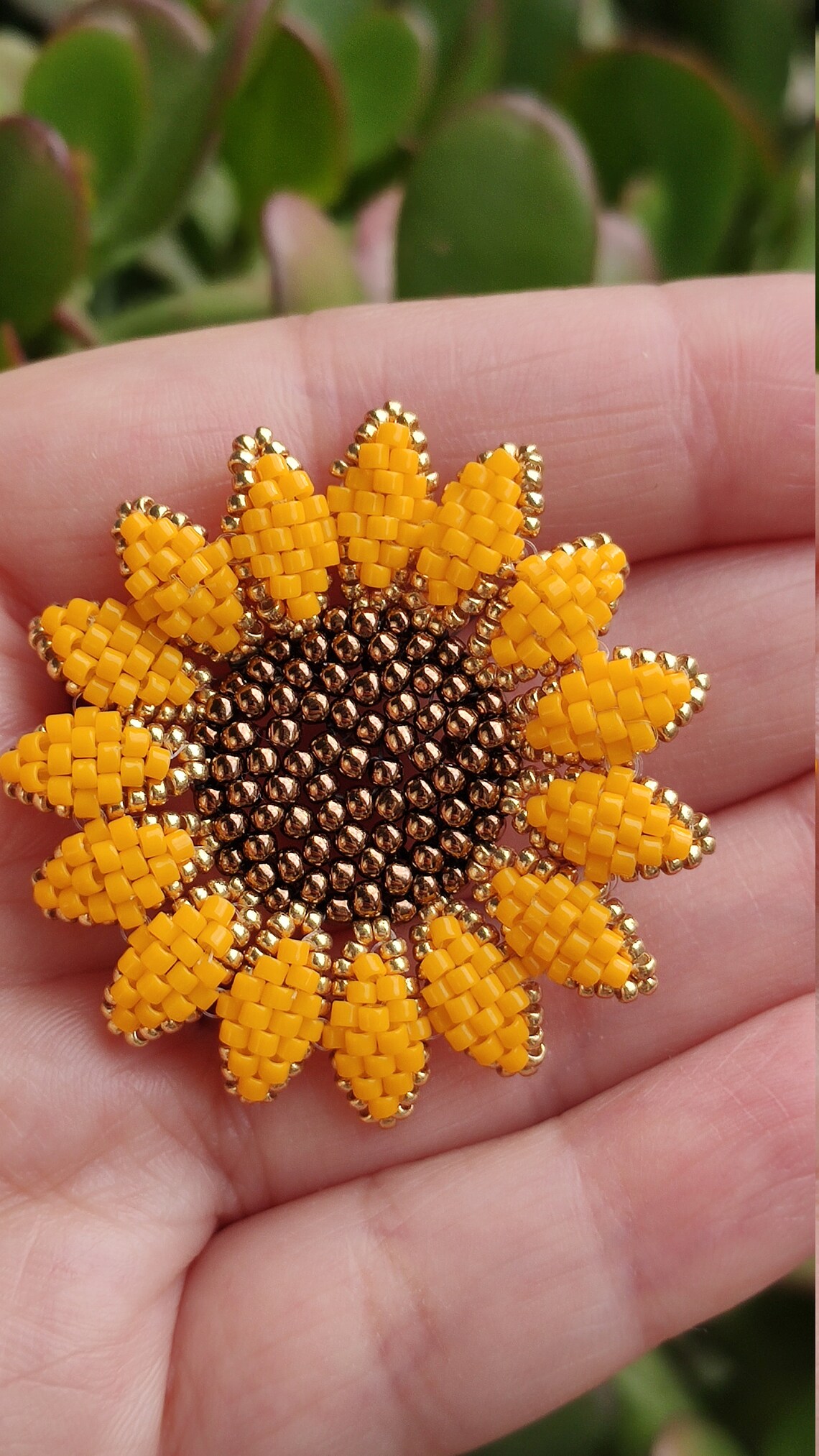 Beaded Sunflower pattern Sunflower Pendant PDF Photo Etsy