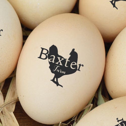 Custom Chicken Egg Stamp Homesteading Coop Rubber Stamp Etsy