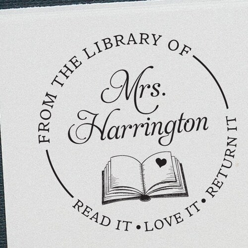 Custom Library Stamp Personalized Classroom Library of Etsy