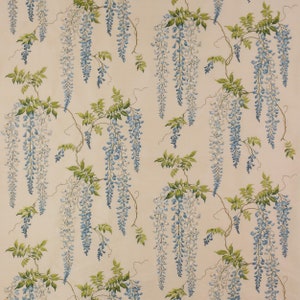 5 yards Cowtan Tout Colefax & Fowler - Seraphina fabric - blue wisteria embroidery embroidered floral luxury silk fabric (by the yard)